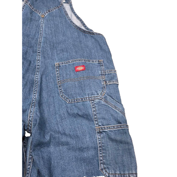 Dickies Women’s Relaxed Fit Bib Y2K preppy Overalls Jumpsuit Mid Wash XS A004182 - Picture 8 of 15